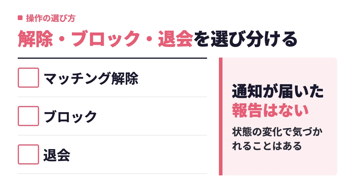 カドルのマッチング解除は通知される？手順・退会との違いと再登録の注意点