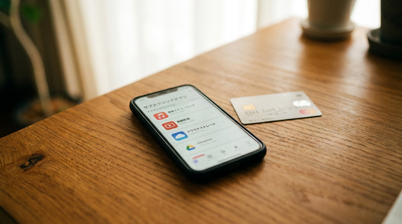 スマホとクレカの課金管理イメージ