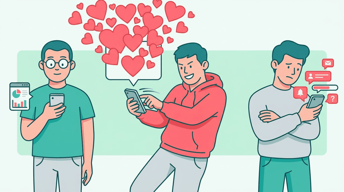 無料利用者3タイプのイラスト