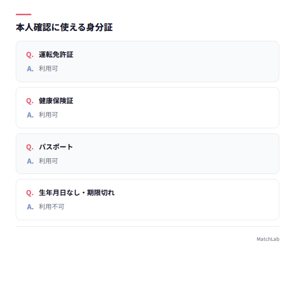 本人確認に使える身分証一覧