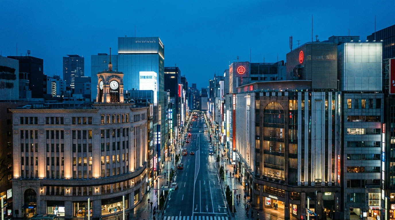銀座の夜の街並み