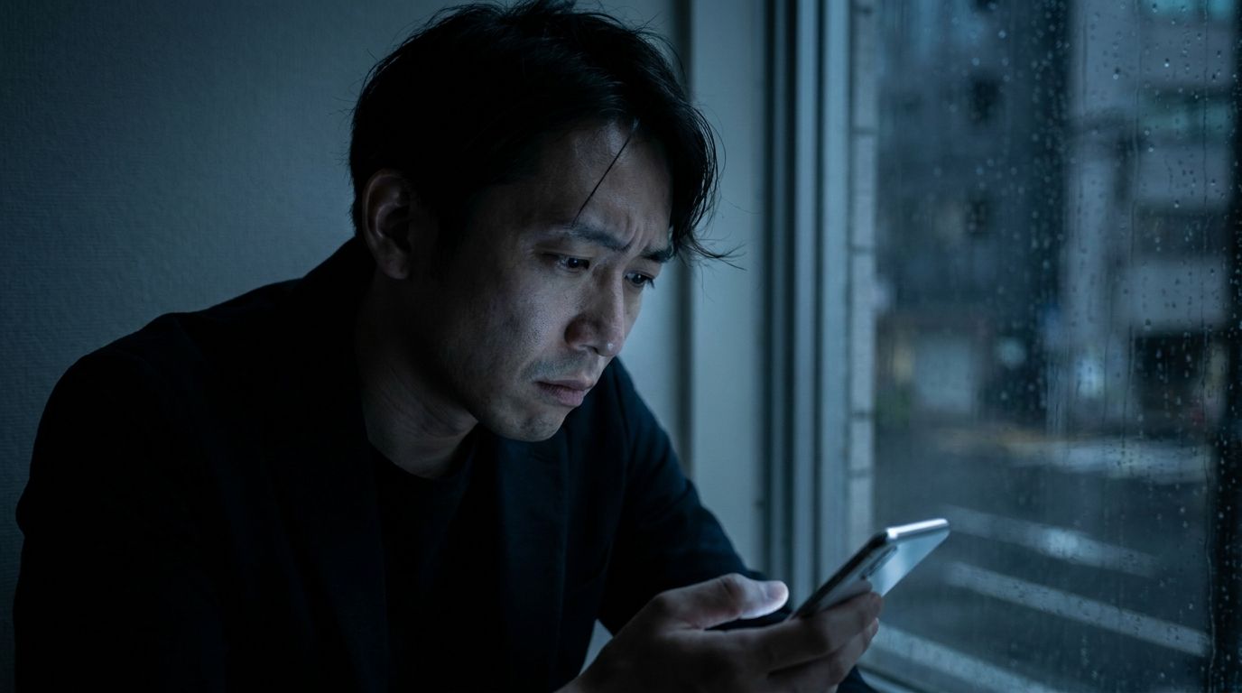 返信できず後悔する男性