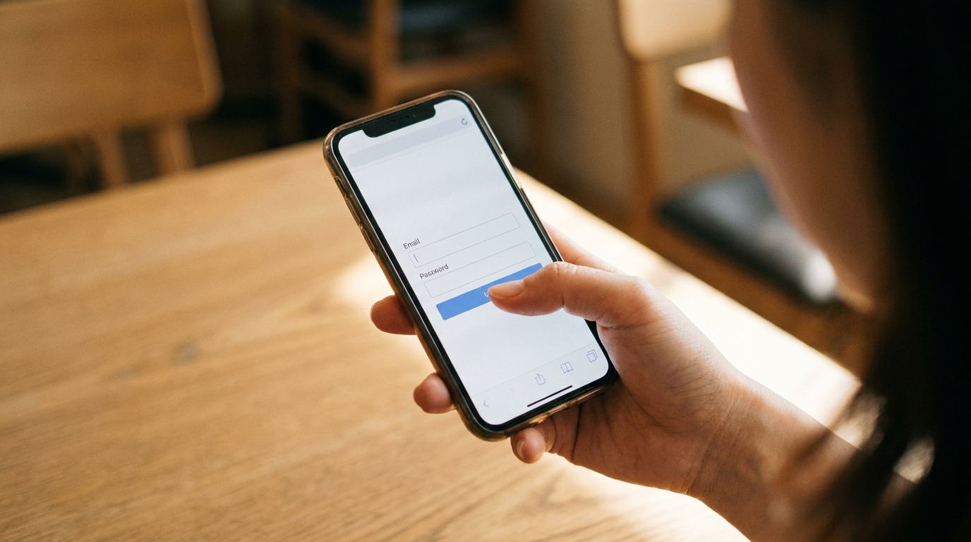 スマホでWebログイン画面を表示