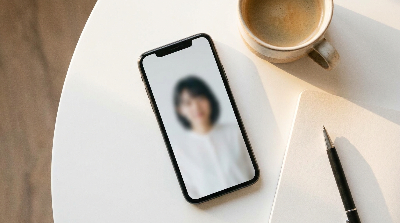 ぼかし写真のスマホ画面