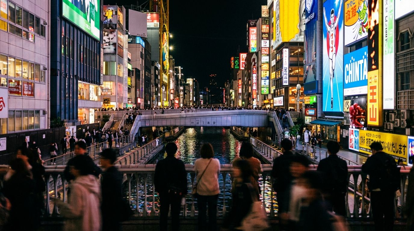 大阪ミナミの夜の街並み