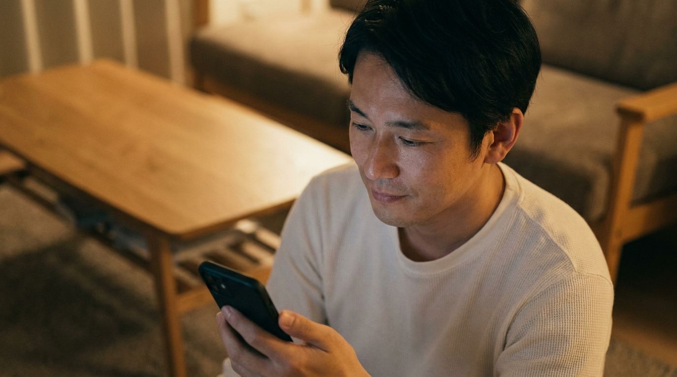 既婚者向けアプリを検討する男性