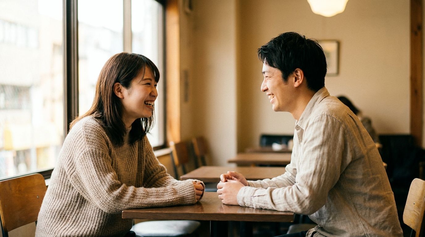 会話が弾む男女のデート情景