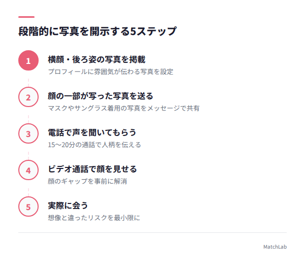 段階的な写真開示の手順図の手順ガイド