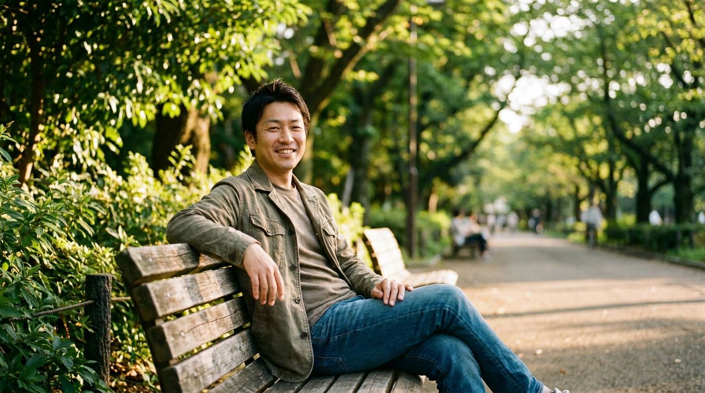 公園での撮影シーン