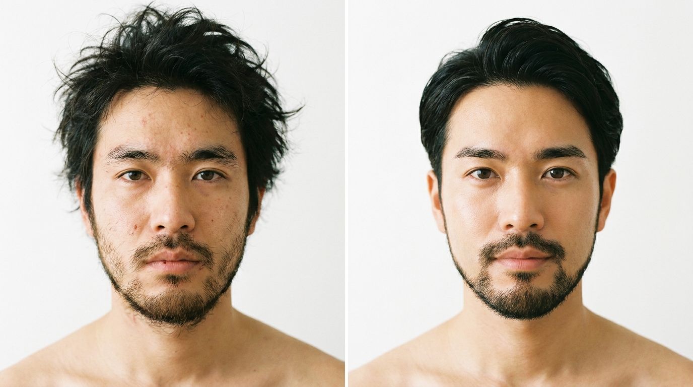 髪型・ヒゲ・眉毛の整え方比較