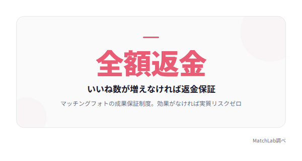 マッチングフォトの全額返金保証の統計データ