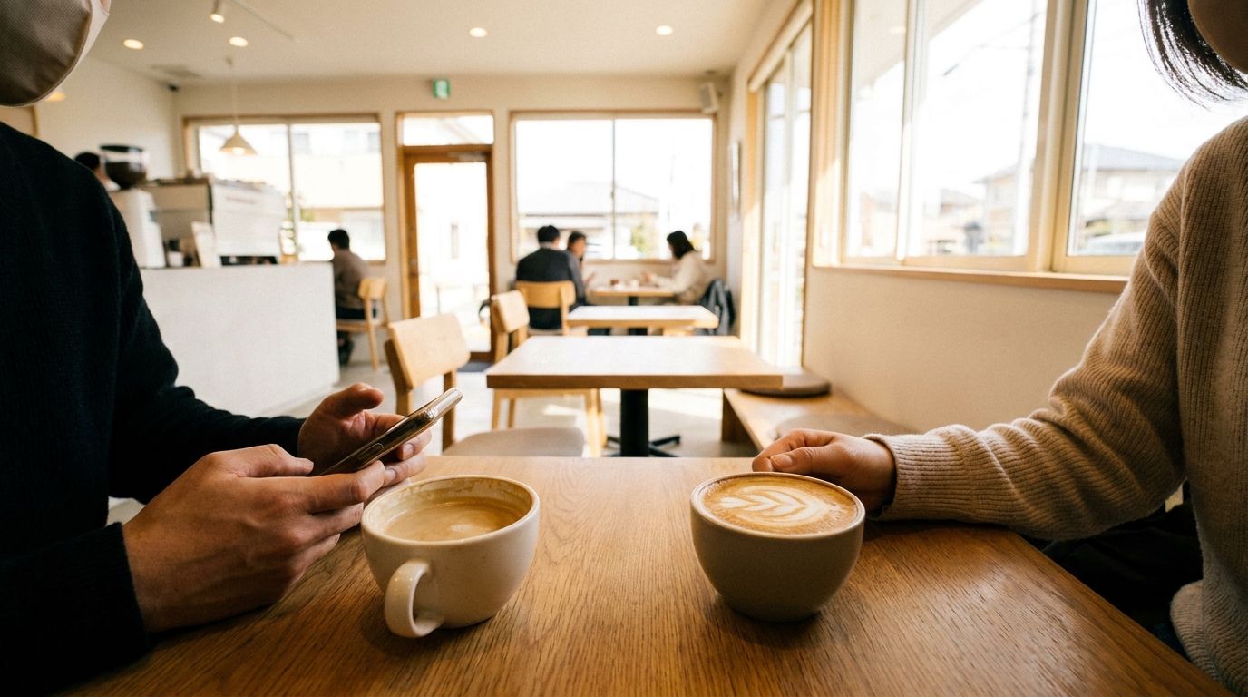 人目のある場所での待ち合わせ