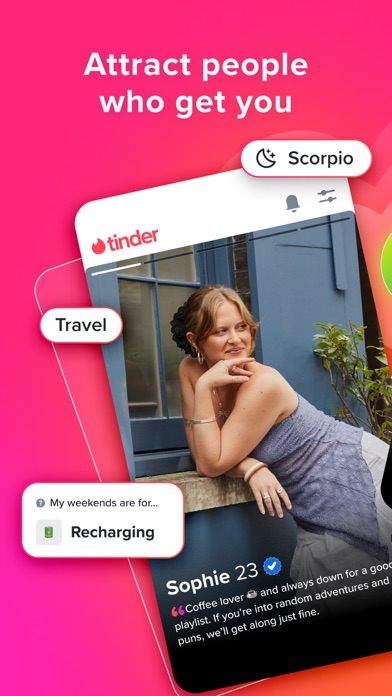 Tinderのアプリ画面