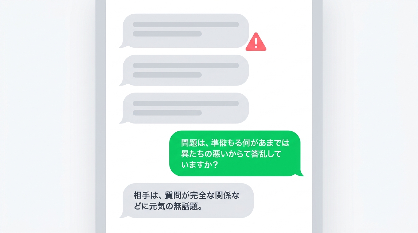 不自然なチャットの会話例