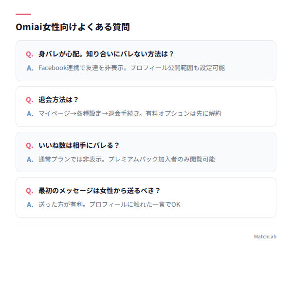 Omiai女性向けFAQまとめ