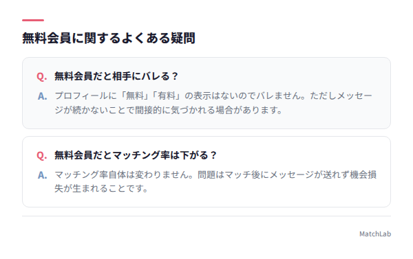 無料会員バレるかQ&A