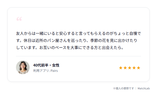 40代女性の自己紹介文例のユーザー口コミ