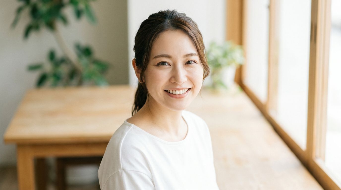 人気層に多い上半身＋笑顔の写真例