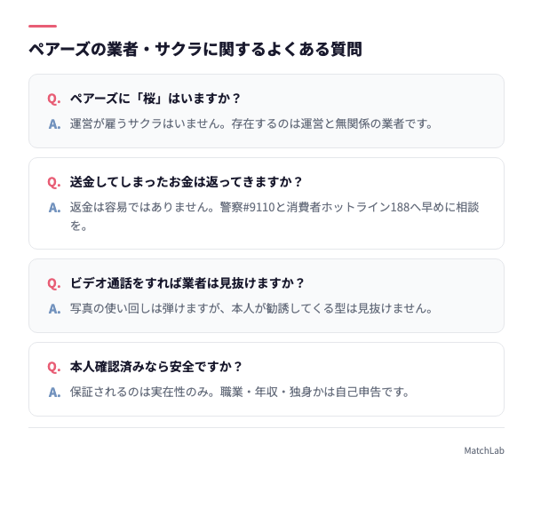 業者・サクラに関するFAQ