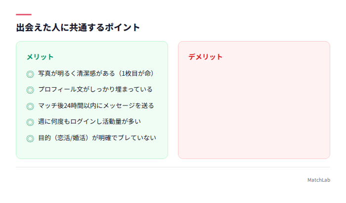 出会いに成功した人の共通点