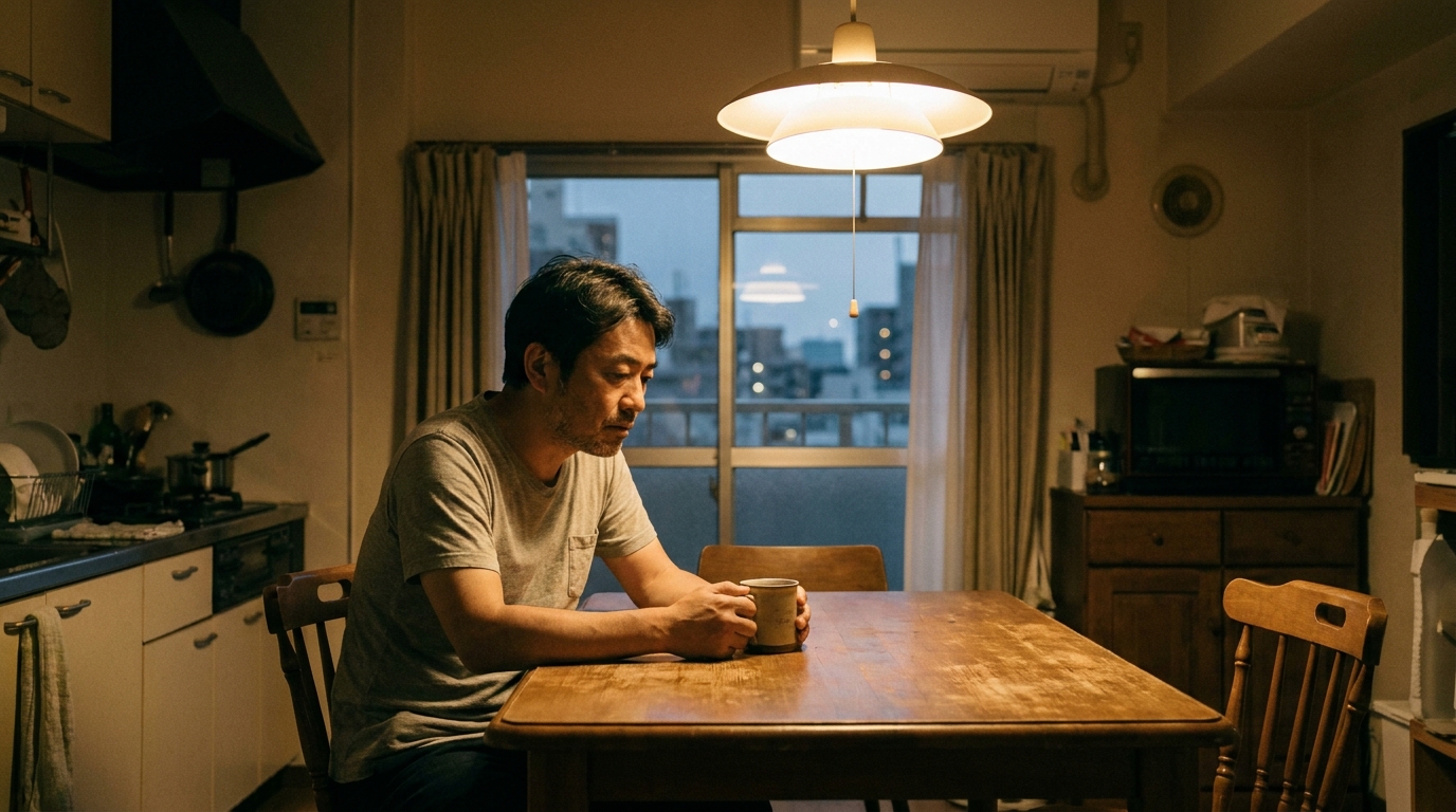 出会いに悩む中年男性の様子