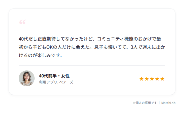 40代シンママの成功口コミのユーザー口コミ