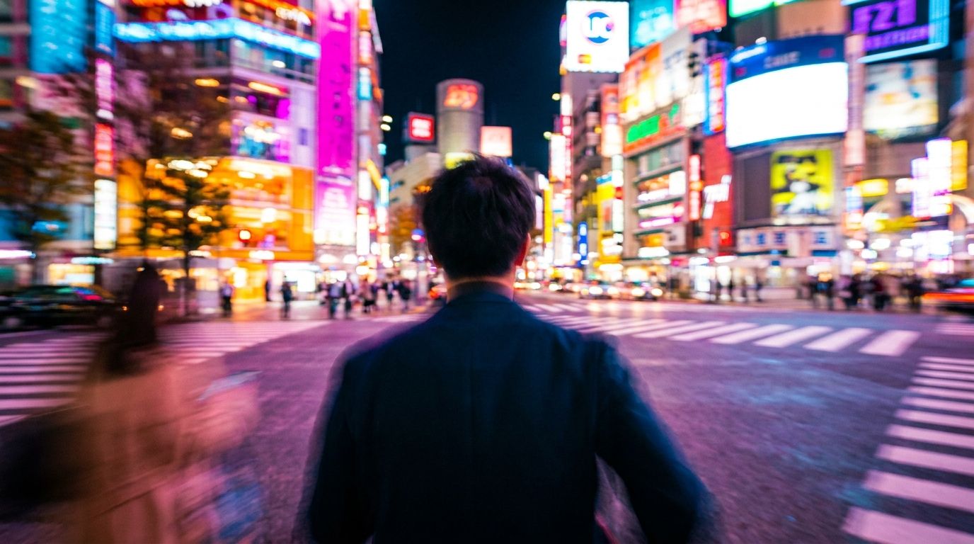 即日デートに向かう夜の街