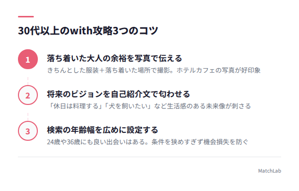 30代向けwith攻略ステップの手順ガイド