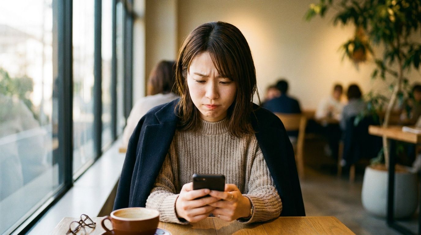 無料会員を察する女性