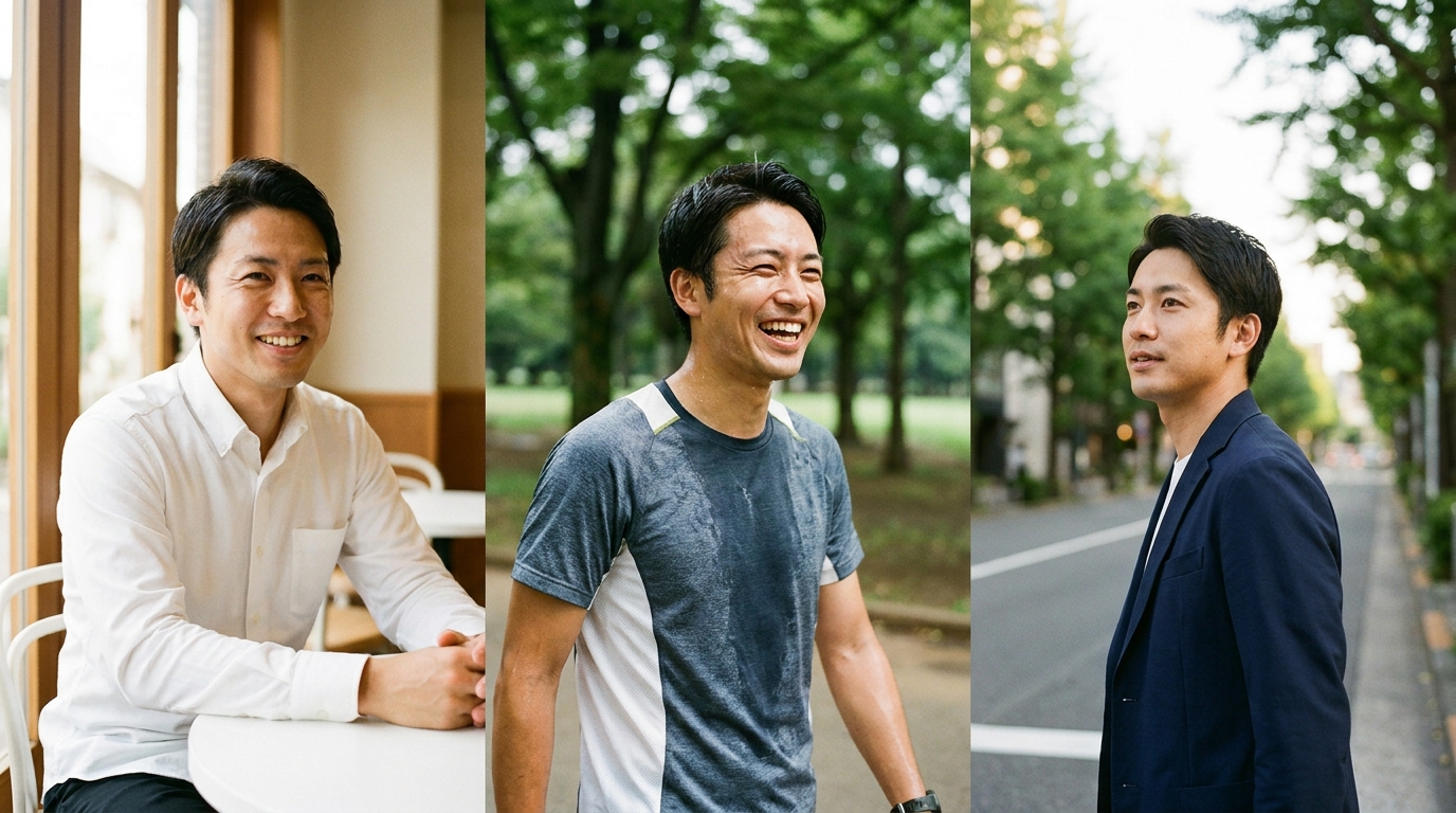 男性の好印象写真3パターン例