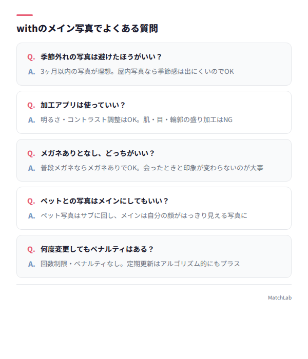 メイン写真のよくある質問5選