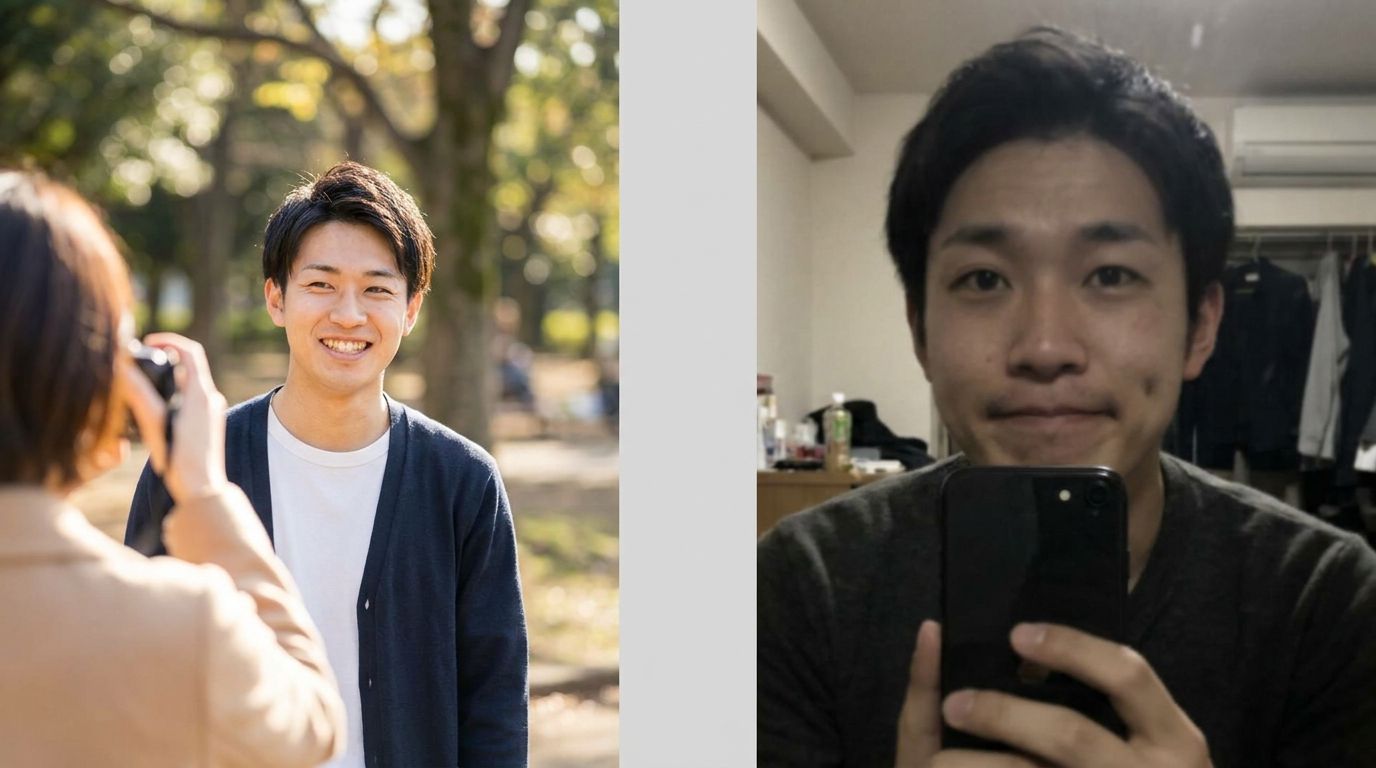 良いプロフィール写真と悪い例の比較